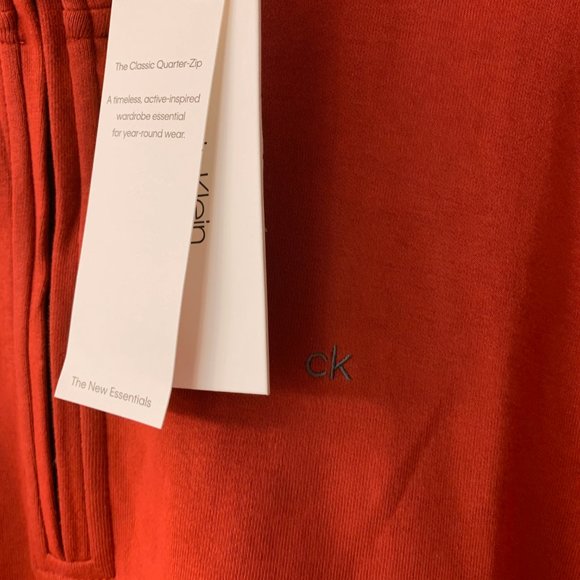 Calvin Klein Red 1/4 Zip Pullover Active Wear NWT - Picture 2 of 5